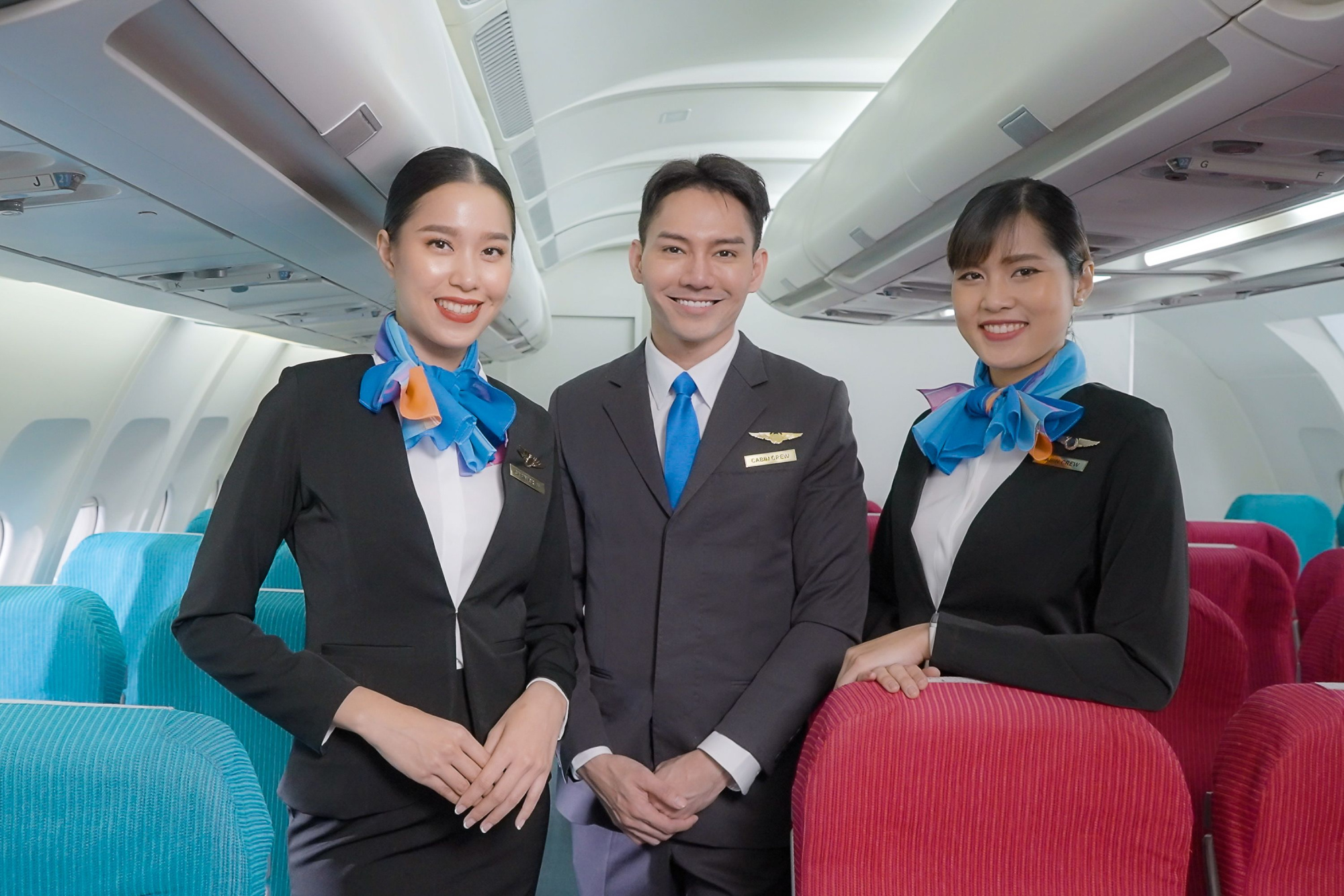 Flight attendants standing